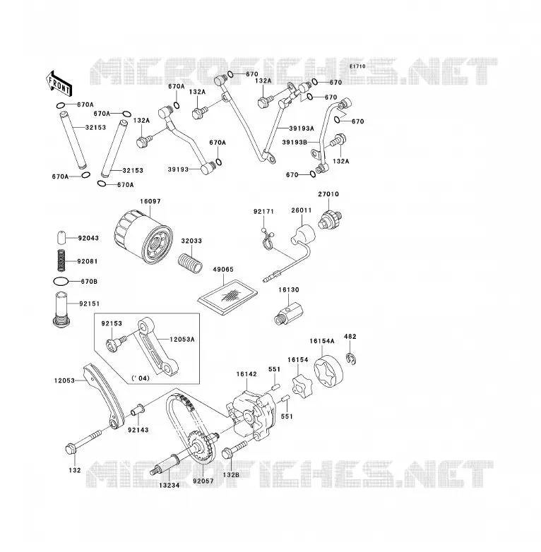POMPE A HUILE Kawasaki QUAD 700 2004 KFX700  KSV700-A1