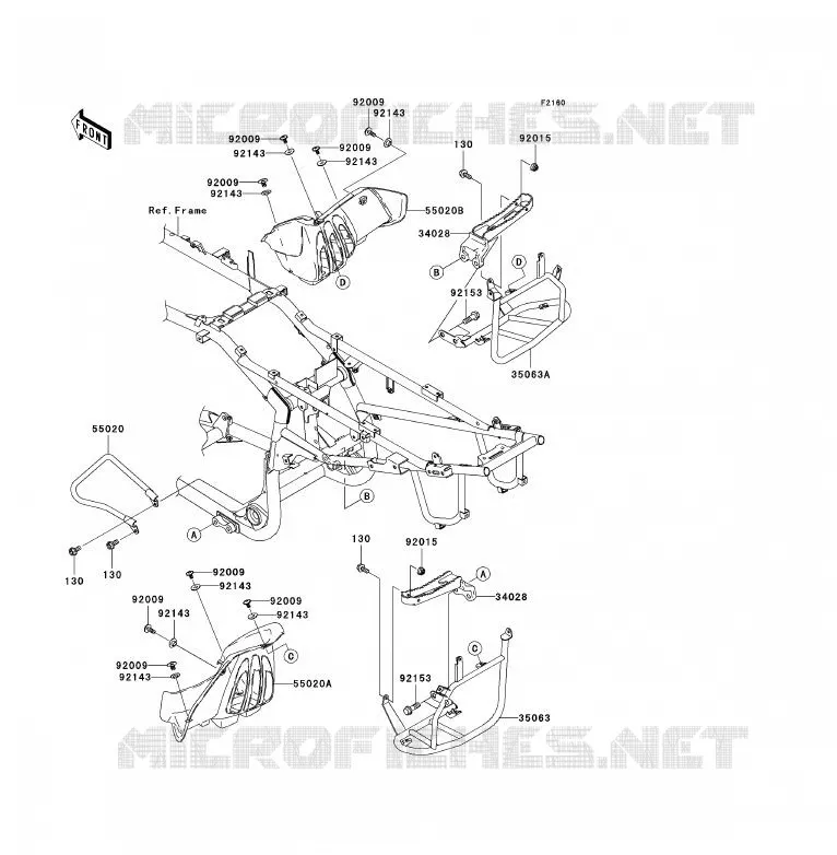REPOSE PIED Kawasaki QUAD 700 2004 KFX700  KSV700-A1