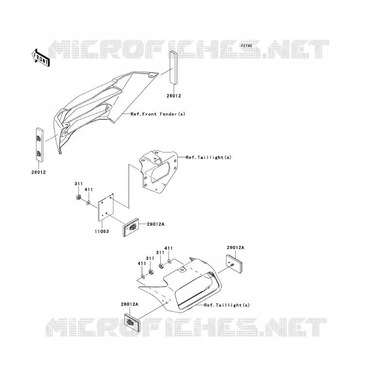 CATADIOPTRES(CN) Kawasaki QUAD 700 2005 KFX700  KSV700-A2