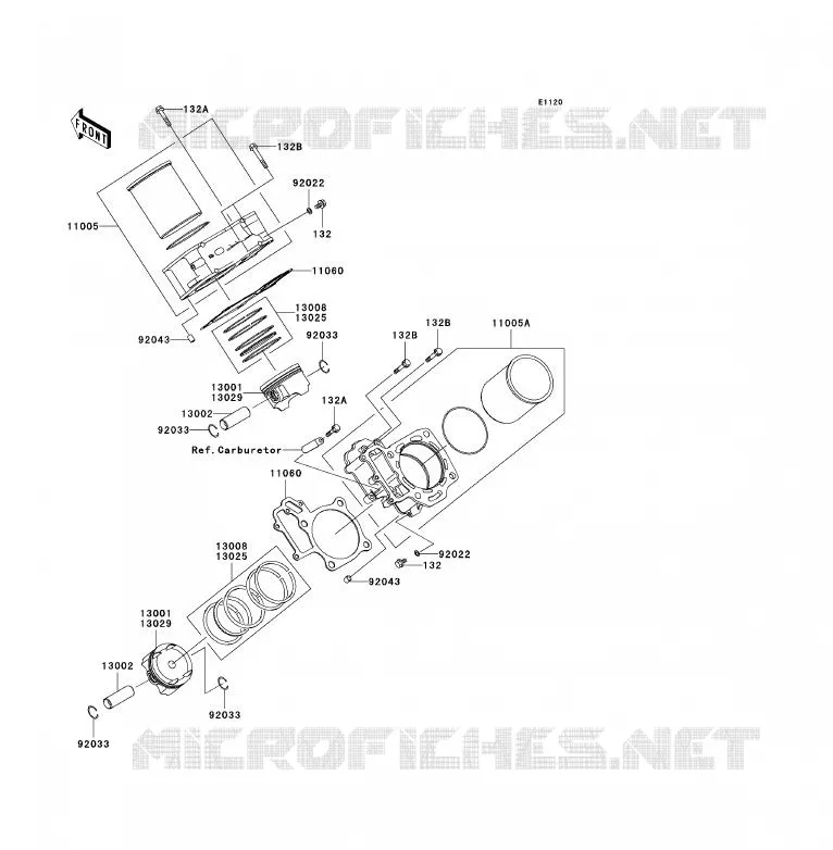 CYLINDRE/PISTON Kawasaki QUAD 700 2005 KFX700  KSV700-A2