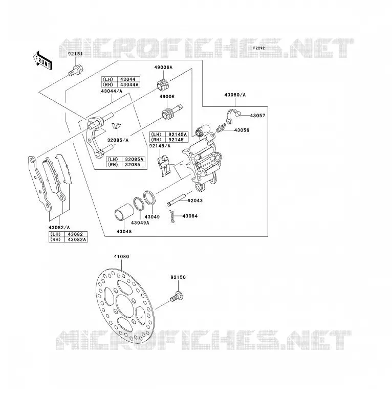 FREIN AVANT Kawasaki QUAD 700 2005 KFX700  KSV700-A2
