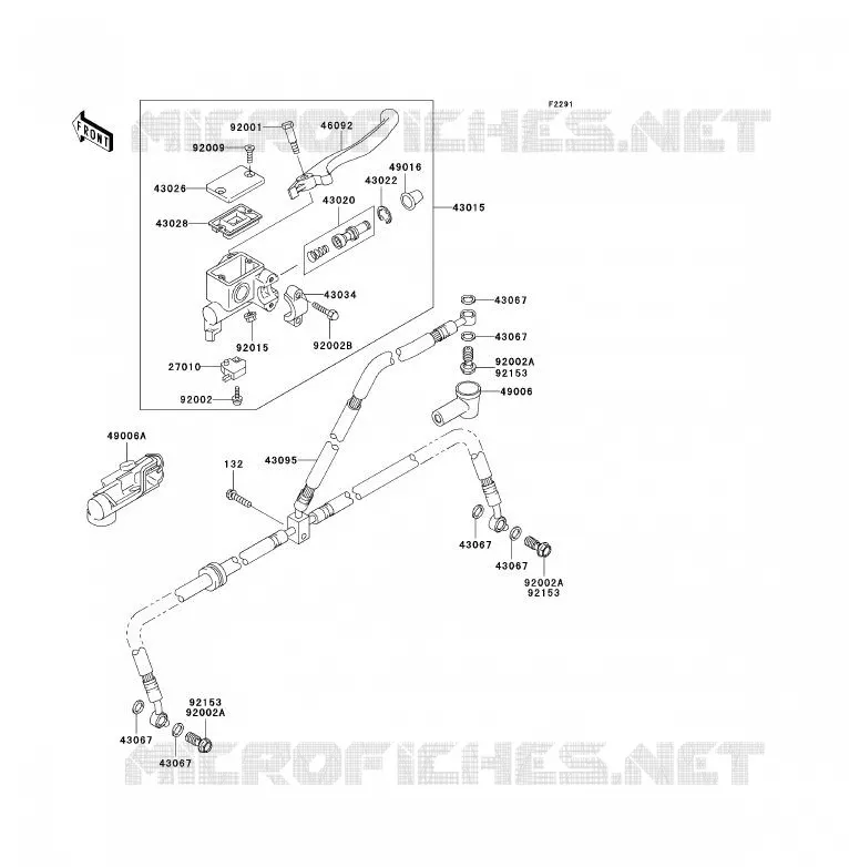 MAITRE CYLINDRE AV Kawasaki QUAD 700 2005 KFX700  KSV700-A2