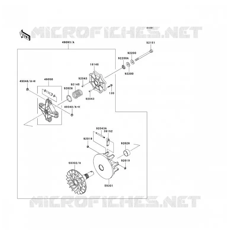 VARIATEUR Kawasaki QUAD 700 2005 KFX700  KSV700-A2