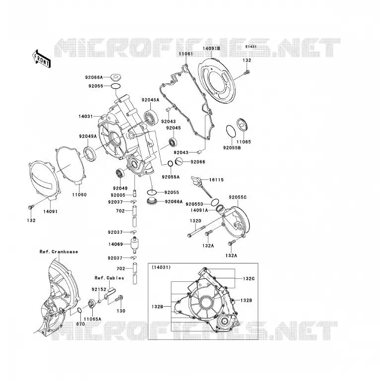 COUVERCLES MOTEUR Kawasaki QUAD 700 2006 KFX700  KSV700A6F