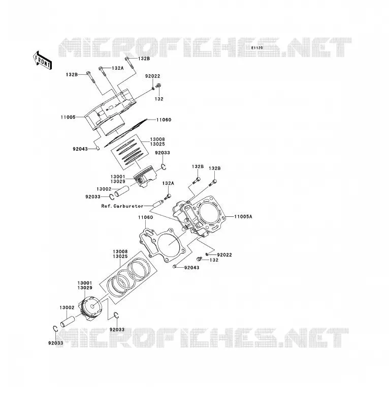 CYLINDRE/PISTON Kawasaki QUAD 700 2006 KFX700  KSV700A6F