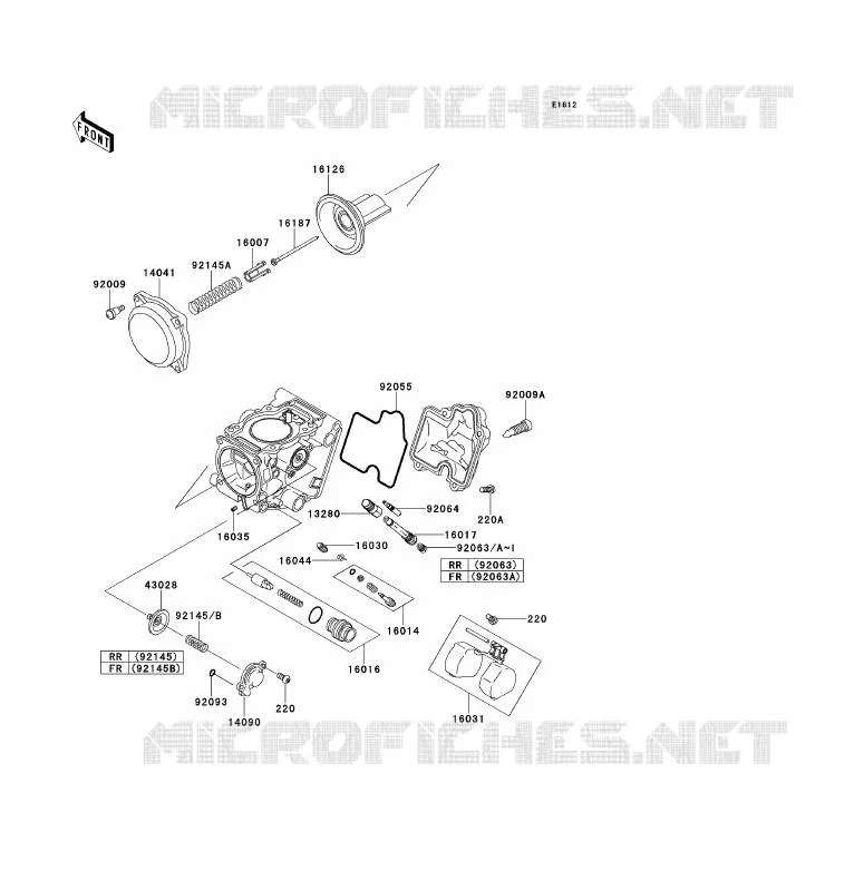 PI&Egrave;CES DE CARBURATEUR Kawasaki QUAD 700 2006 KFX700  KSV700A6F