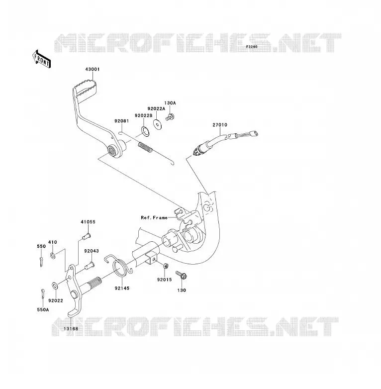 PEDALE DE FREIN Kawasaki QUAD 700 2007 KFX700  KSV700A7F