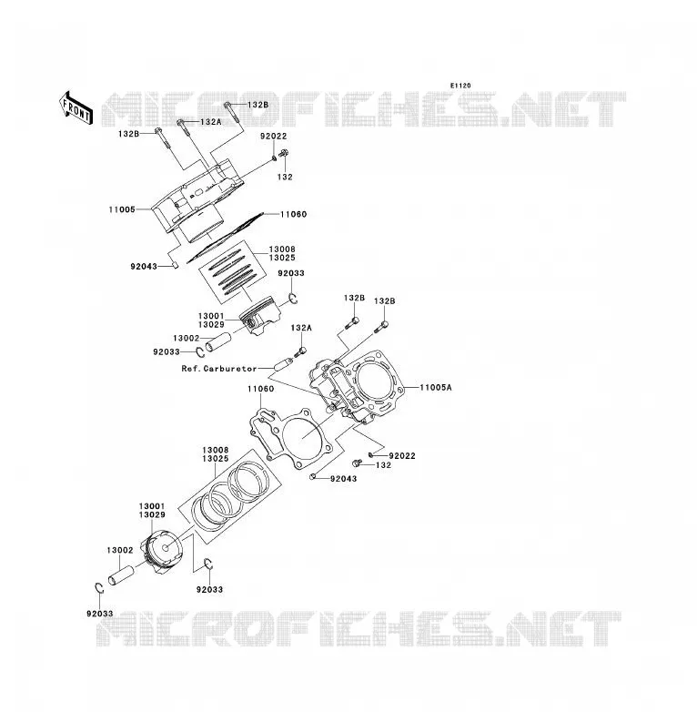 CYLINDRE/PISTON Kawasaki QUAD 700 2007 KFX700  KSV700A7F