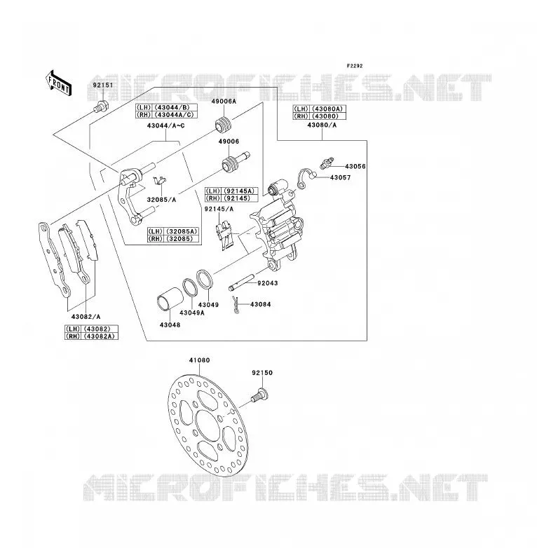 FREIN AVANT Kawasaki QUAD 700 2007 KFX700  KSV700A7F