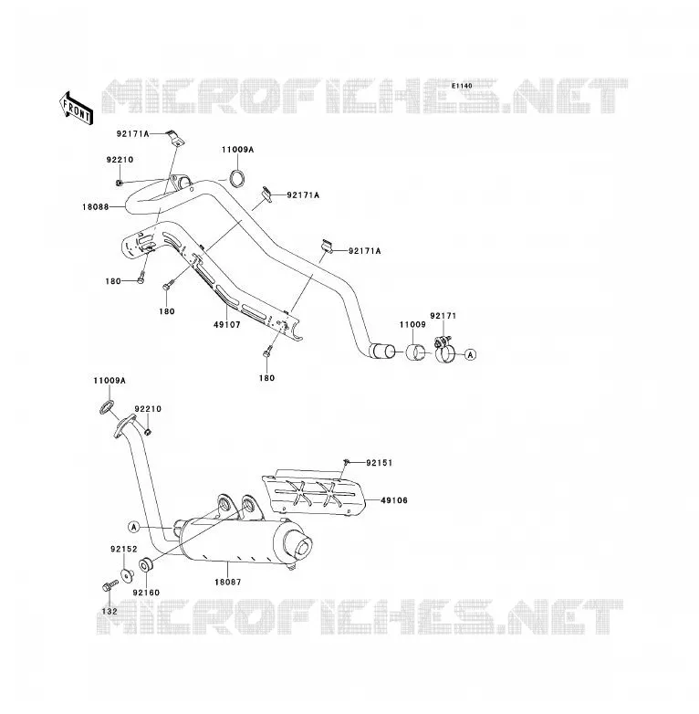 &Eacute;CHAPPEMENT Kawasaki QUAD 700 2008 KFX700  KSV700A8F