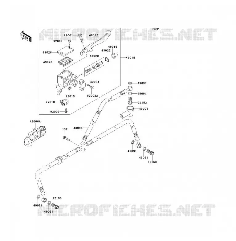 MAITRE CYLINDRE AV Kawasaki QUAD 700 2008 KFX700  KSV700A8F