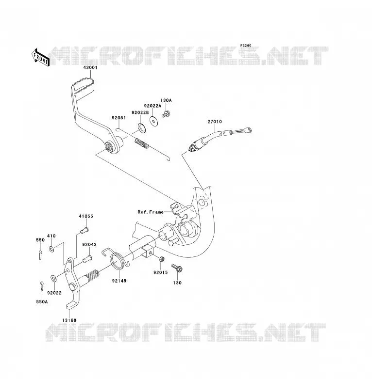 PEDALE DE FREIN Kawasaki QUAD 700 2008 KFX700  KSV700A8F