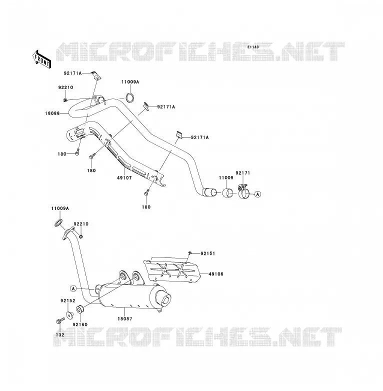 &Eacute;CHAPPEMENT Kawasaki QUAD 700 2009 KFX700  KSV700A9F