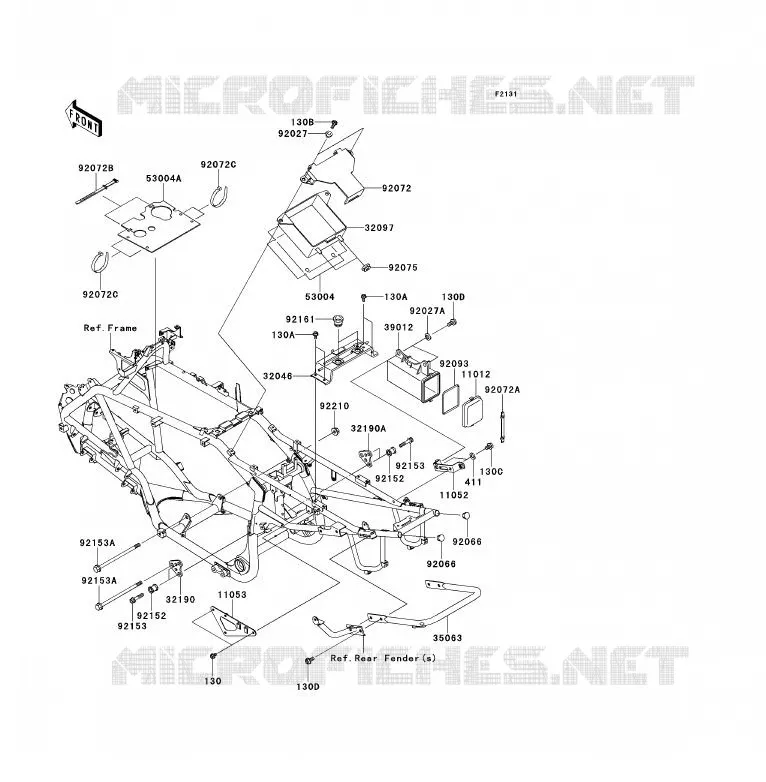 PIECE DE CADRE (COUVERTURE) Kawasaki QUAD 700 2011 KFX700  KSV700ABF