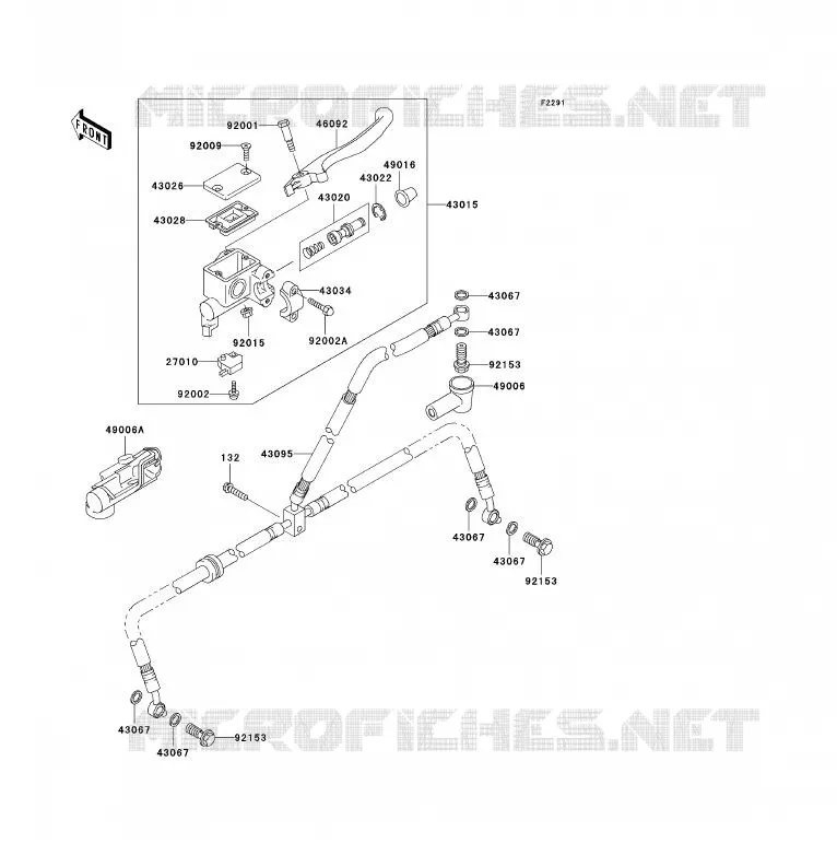 MAITRE CYLINDRE AV Kawasaki QUAD 700 2005 KFX700  KSV700-B2