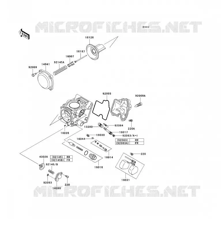 PI&Egrave;CES DE CARBURATEUR Kawasaki QUAD 700 2005 KFX700  KSV700-B2