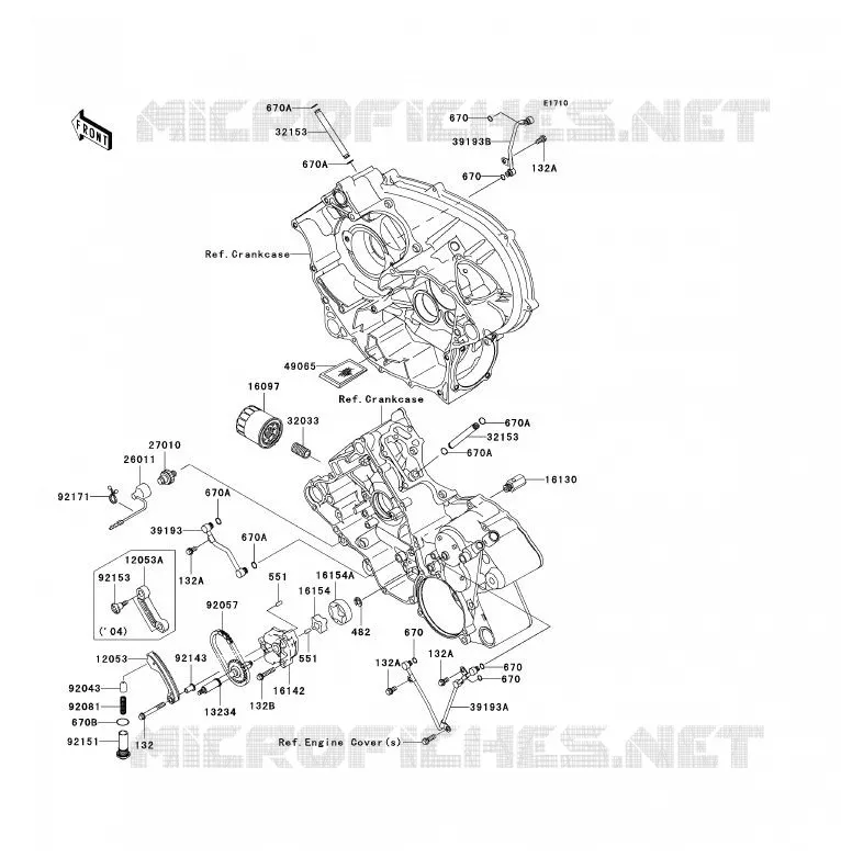 POMPE A HUILE/FILTRE &Agrave; HUILE Kawasaki QUAD 700 2005 KFX700  KSV700-B2