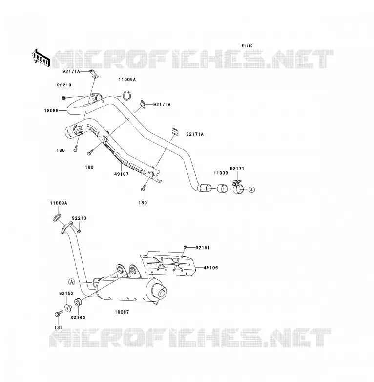 &Eacute;CHAPPEMENT Kawasaki QUAD 700 2005 KFX700  KSV700-B2