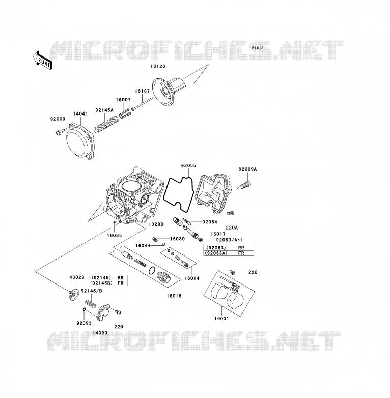 PI&Egrave;CES DE CARBURATEUR Kawasaki QUAD 700 2005 KFX700  KSV700-B2