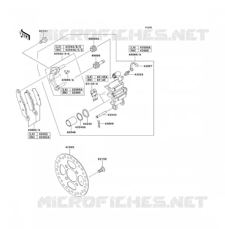 FREIN AVANT Kawasaki QUAD 700 2007 KFX700  KSV700B7F