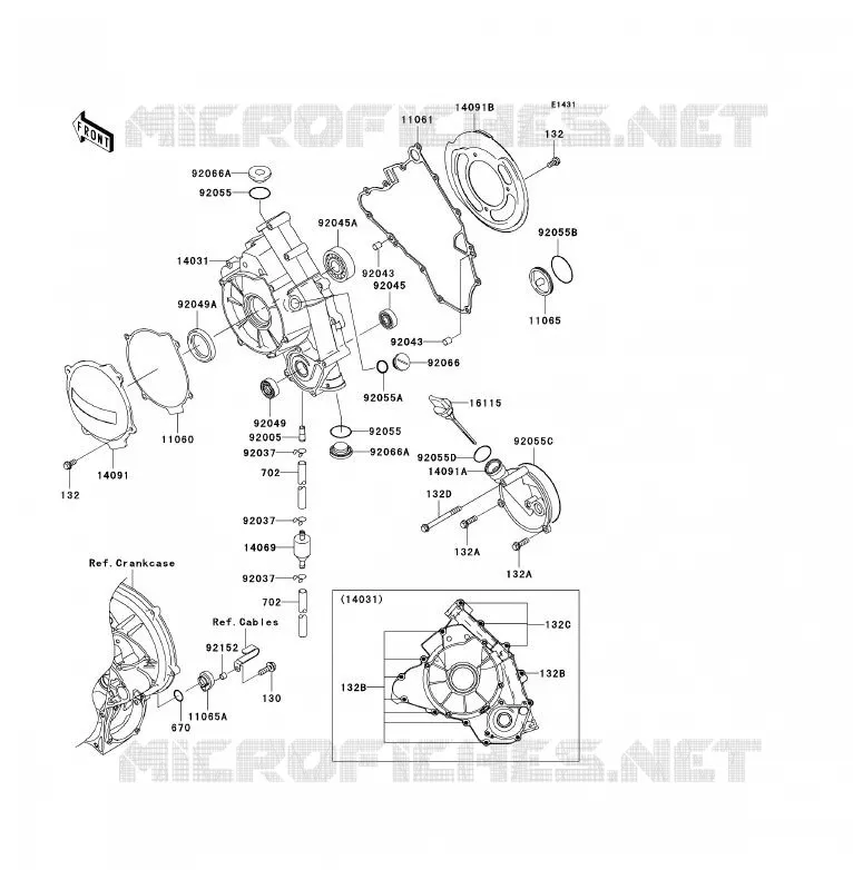 COUVERCLES MOTEUR Kawasaki QUAD 700 2007 KFX700  KSV700B7F