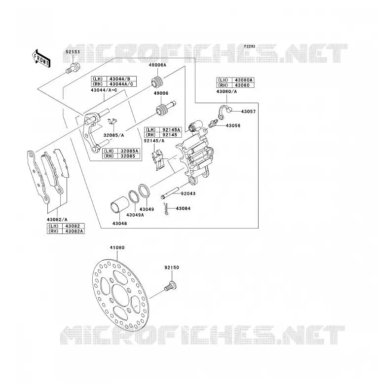 FREIN AVANT Kawasaki QUAD 700 2007 KFX700  KSV700B7F
