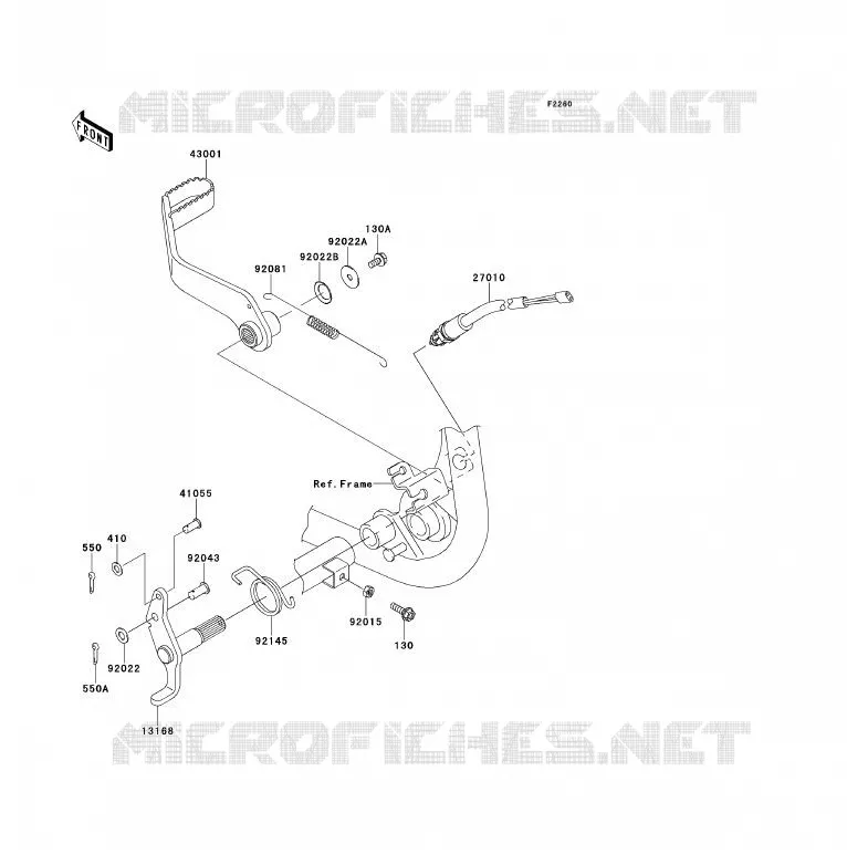 PEDALE DE FREIN Kawasaki QUAD 700 2008 KFX700  KSV700B8F
