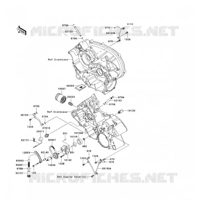 POMPE A HUILE/FILTRE &Agrave; HUILE Kawasaki QUAD 700 2006 KFX700  KSV700C6F