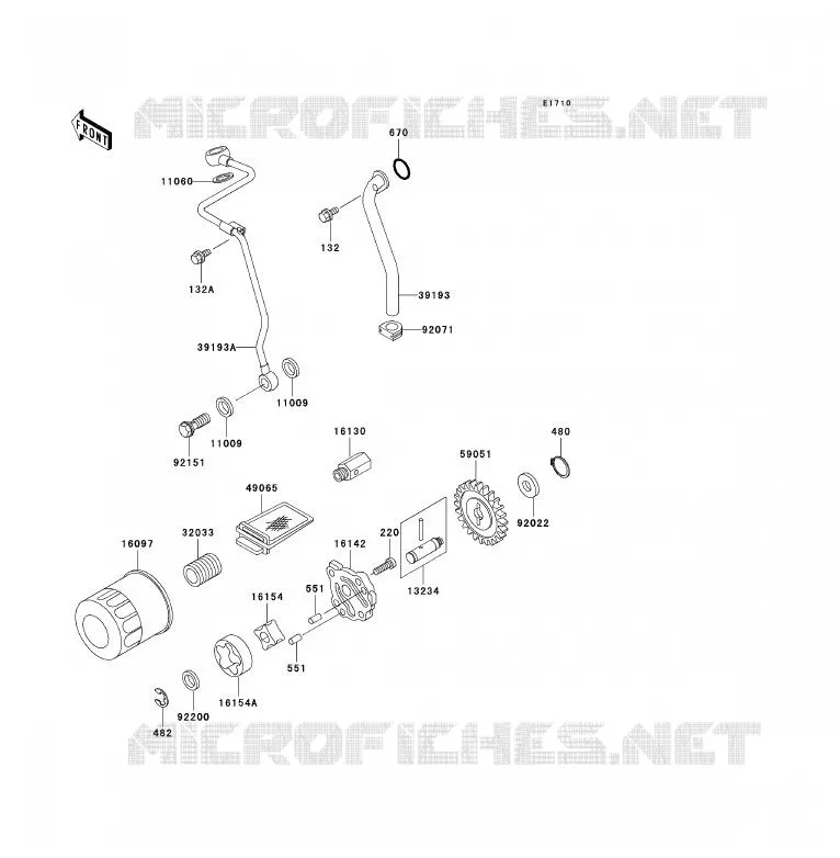 POMPE A HUILE/FILTRE &Agrave; HUILE Kawasaki QUAD 300 1999 KVF300 4X4  KVF300-A1