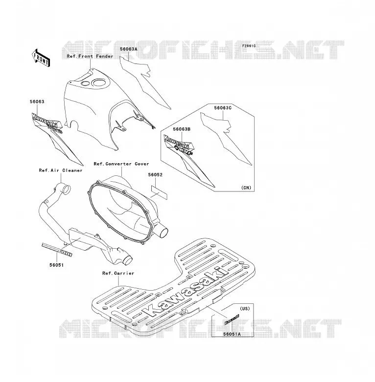 STICKER(RED) Kawasaki QUAD 300 2000 KVF300 4X4  KVF300-A2