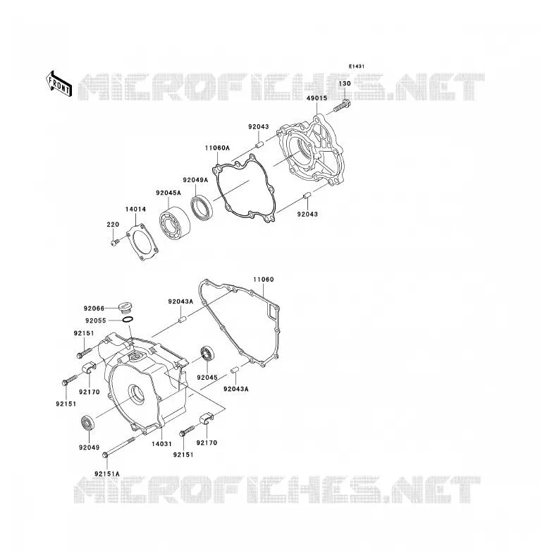 COUVERCLES MOTEUR Kawasaki QUAD 300 2000 KVF300 4X4  KVF300-A2