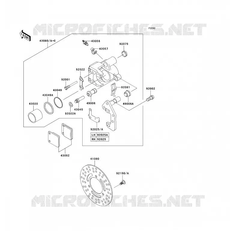 FREIN AVANT Kawasaki QUAD 300 2001 KVF300 4X4  KVF300-A3
