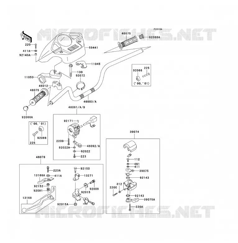 GUIDON Kawasaki QUAD 300 2001 KVF300 4X4  KVF300-A3
