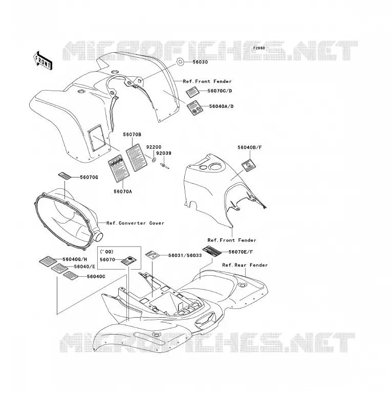 LABEL Kawasaki QUAD 300 2001 KVF300 4X4  KVF300-A3