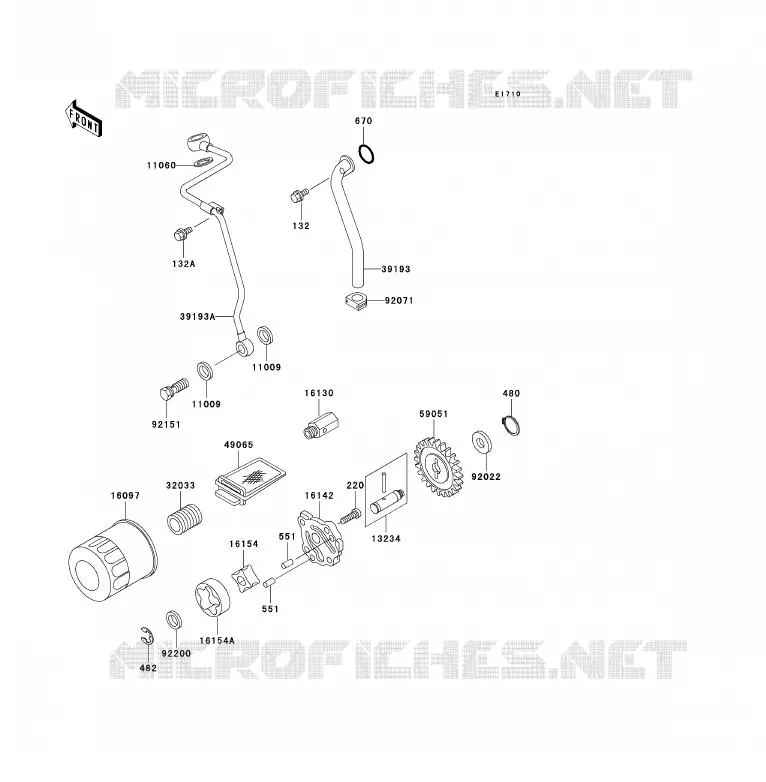 POMPE A HUILE/FILTRE &Agrave; HUILE Kawasaki QUAD 300 1999 KVF300  KVF300-B1