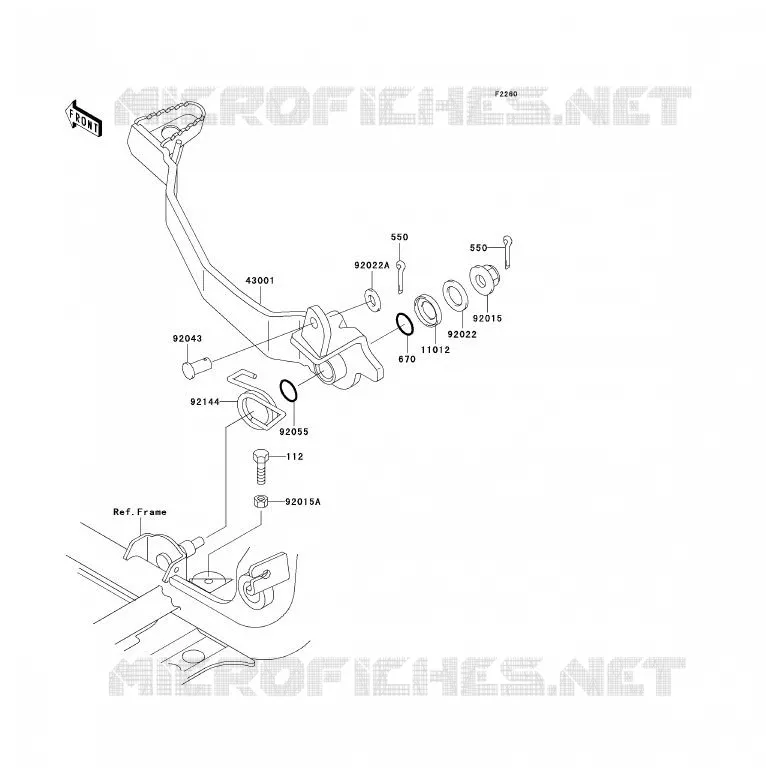 PEDALE DE FREIN Kawasaki QUAD 300 2000 KVF300  KVF300-B2