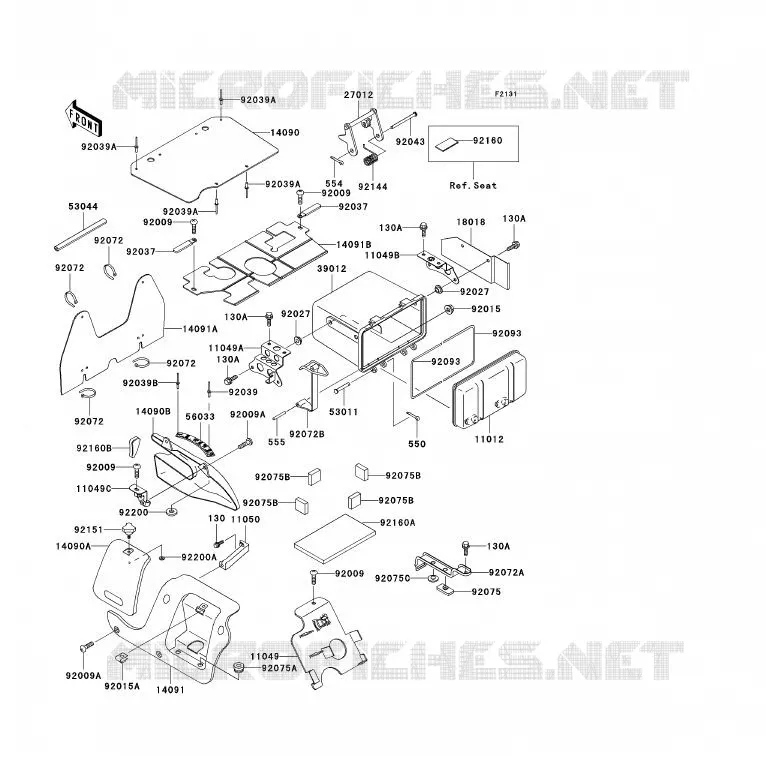 PIECE DE CADRE (COUVERTURE) Kawasaki QUAD 300 2000 KVF300  KVF300-B2
