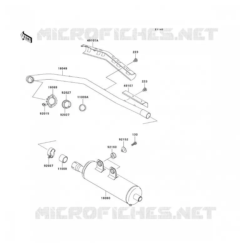 &Eacute;CHAPPEMENT Kawasaki QUAD 300 2000 KVF300  KVF300-B2