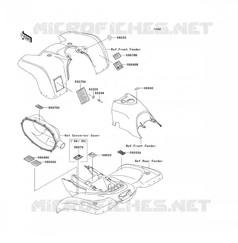 LABEL(AS) Kawasaki QUAD 300 2000 KVF300  KVF300-B2