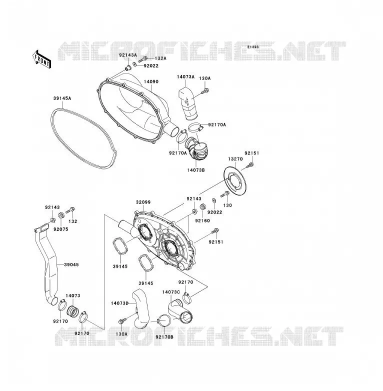 COUVERCLE CONVERTISSEUR Kawasaki QUAD 300 2000 KVF300  KVF300-B2