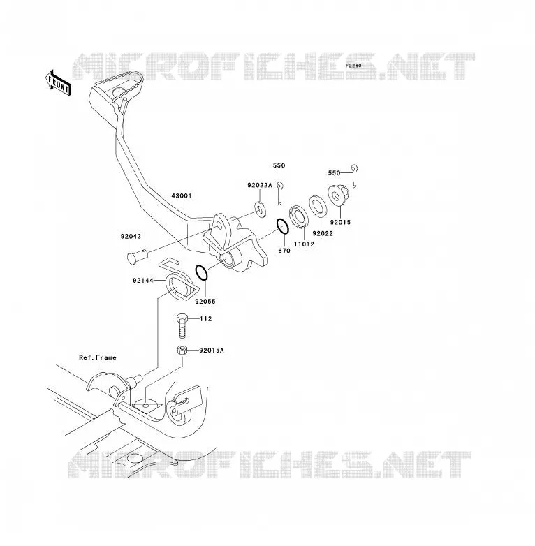 PEDALE DE FREIN Kawasaki QUAD 300 2000 KVF300  KVF300-B2