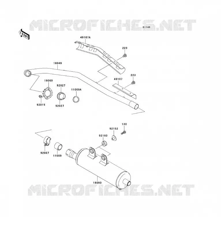 &Eacute;CHAPPEMENT Kawasaki QUAD 300 2001 KVF300  KVF300-B3