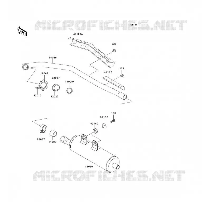 &Eacute;CHAPPEMENT Kawasaki QUAD 300 2002 KVF300  KVF300-B4