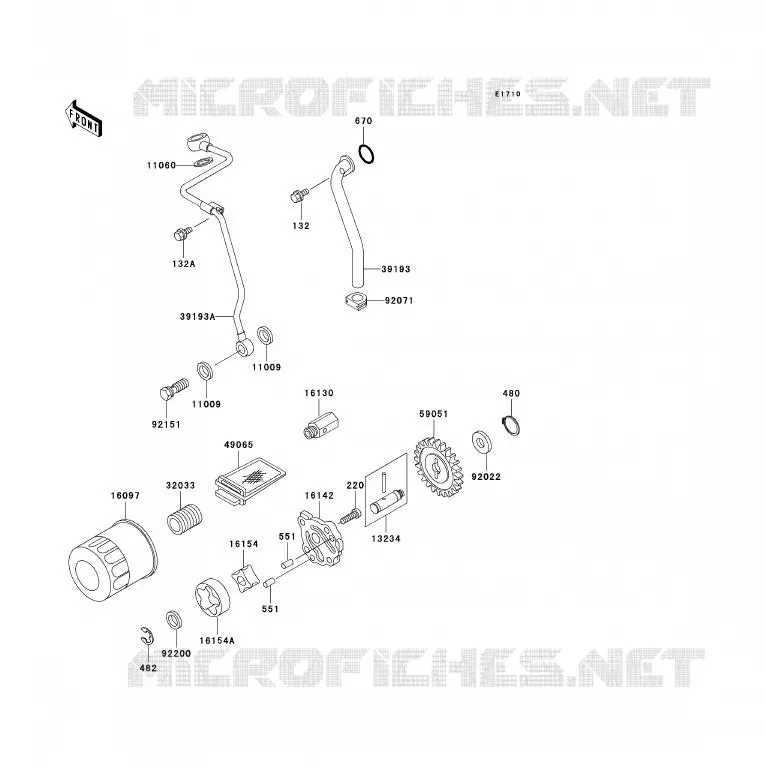 POMPE A HUILE/FILTRE &Agrave; HUILE Kawasaki QUAD 300 2002 KVF300  KVF300-B4