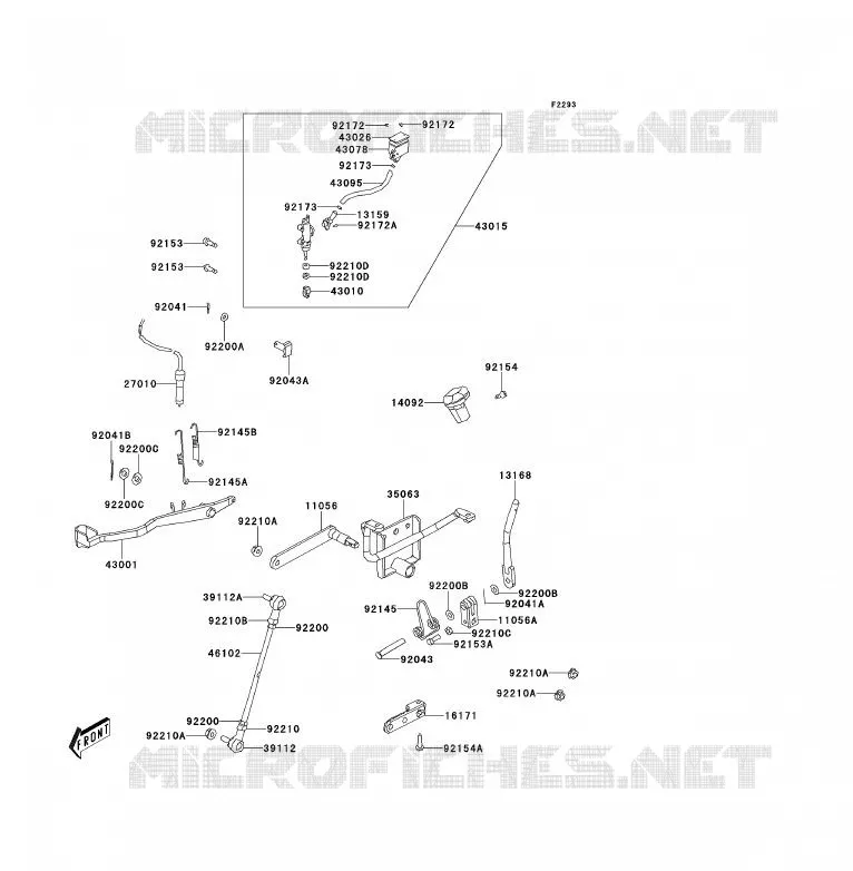 MAITRE CYLINDRE ARRI&Egrave;RE Kawasaki QUAD 300 2012 KVF300  KVF300CCF