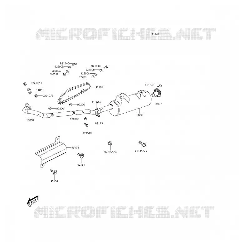 &Eacute;CHAPPEMENT Kawasaki QUAD 300 2012 BRUTE FORCE 300  KVF300CCF