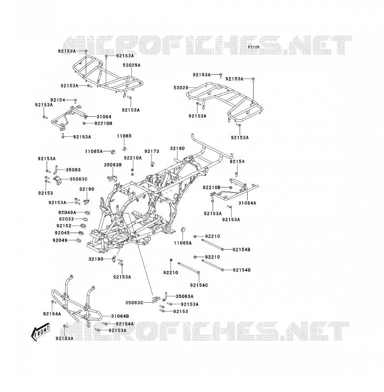 CH&Acirc;SSIS Kawasaki QUAD 300 2013 KVF300  KVF300CDF