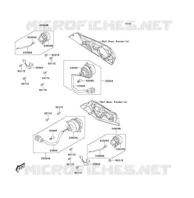 FEUX ARRI&Egrave;RE(S) Kawasaki QUAD 300 2013 KVF300  KVF300CDF