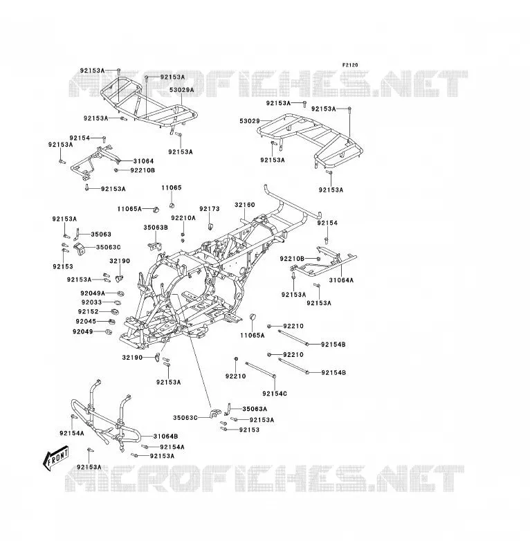 CH&Acirc;SSIS Kawasaki QUAD 300 2013 KVF300  KVF300CDF