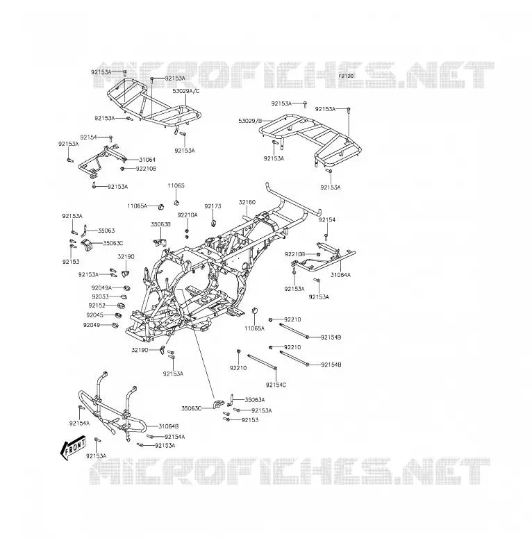 CH&Acirc;SSIS Kawasaki QUAD 300 2013 BRUTE FORCE 300  KVF300CDF